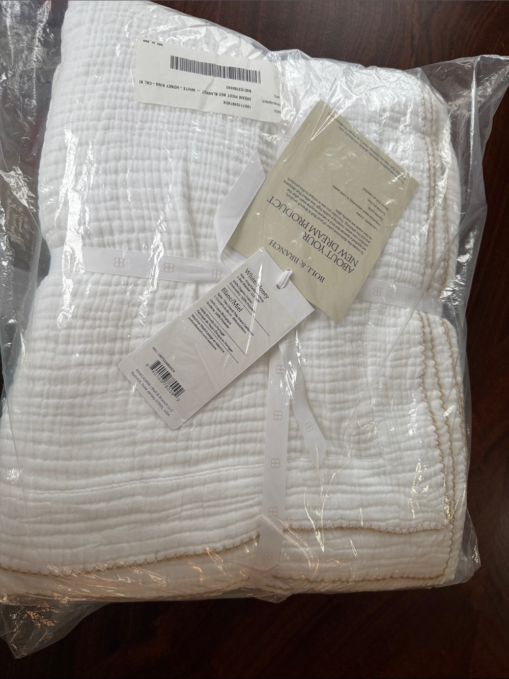 Boll & Branch from pivot bed blanket white honey king California